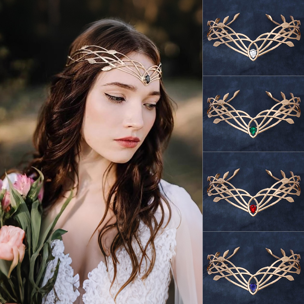 Women'S Accessories H&M - 여성을위한 럭셔리 Tiaras 머리띠 잎 크리스탈