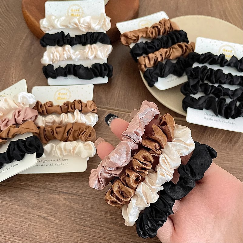 Accessories Brand For Women - 단색 새틴 실크 헤어 스크런치 여성용,