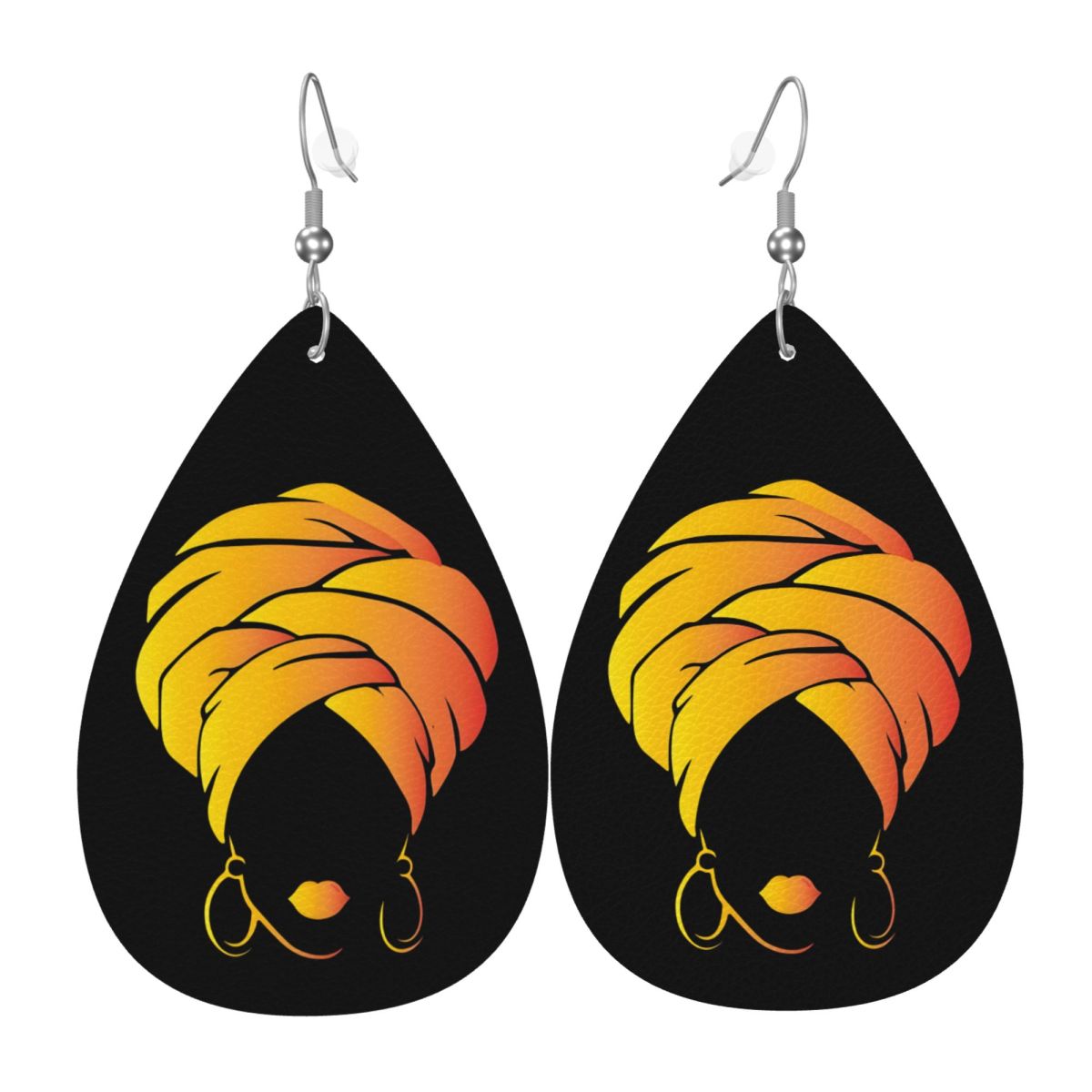 Women'S African Accessories - 맞춤형 추상 아프리카 여성 가죽 귀걸이