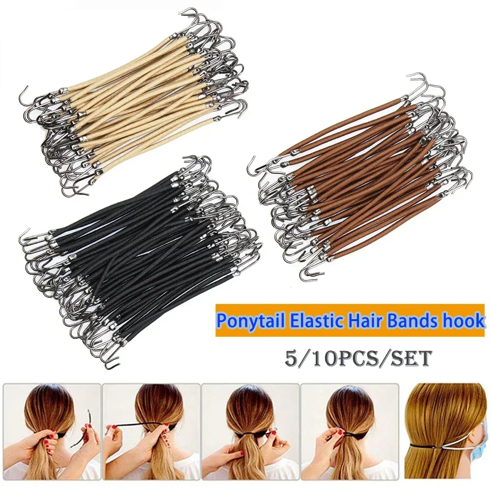 Women Accessories Combo - 5/10PCS 포니 테일 고무 탄성 후크
