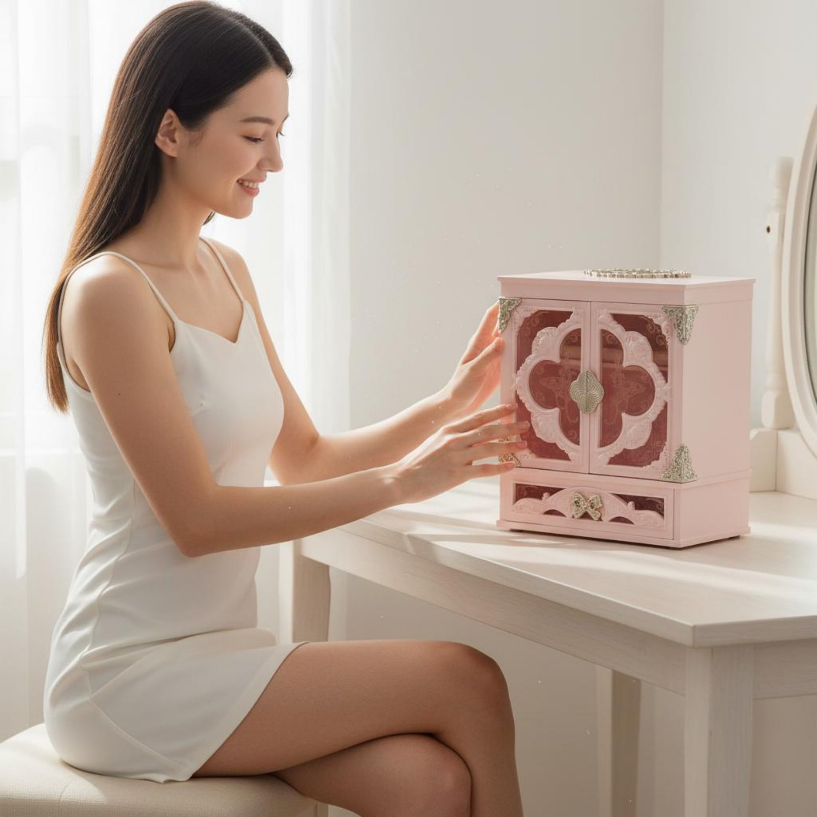 Llluminated 메이크업 주최자 거울 3 색 밝기 - Women Accessories List 리뷰 및 가격