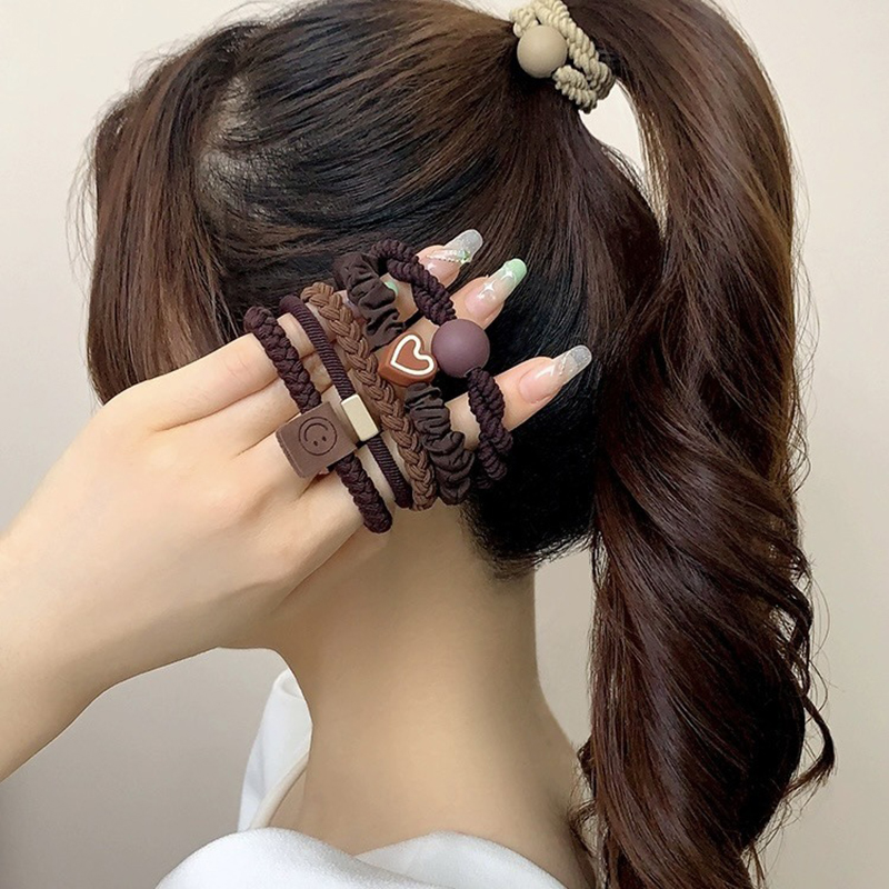 5/10pcs 간단한 심장 공 매력 Scrunchie  - Women Accessories Combo 리뷰 및 가격