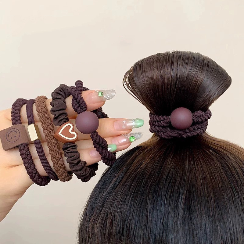 5/10pcs 간단한 심장 공 매력 Scrunchie  - Women Accessories Combo 리뷰 및 가격