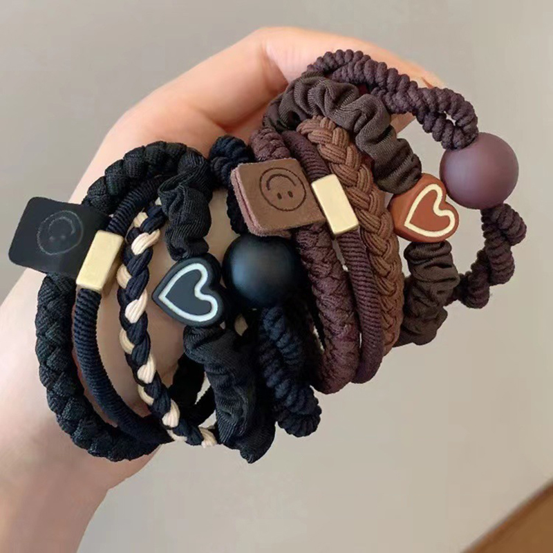 5/10pcs 간단한 심장 공 매력 Scrunchie  - Women Accessories Combo 리뷰 및 가격