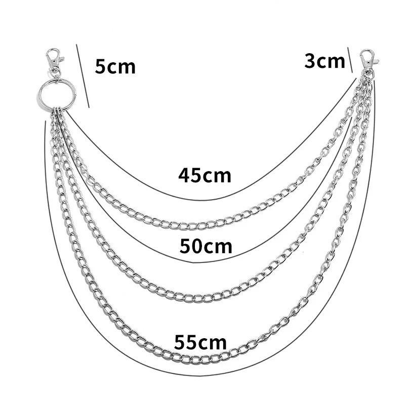 레이어 메탈 벨트 체인 펑크 훅 메탈 허리 지갑 키체인 - Women Electronic Accessories 리뷰 및 가격