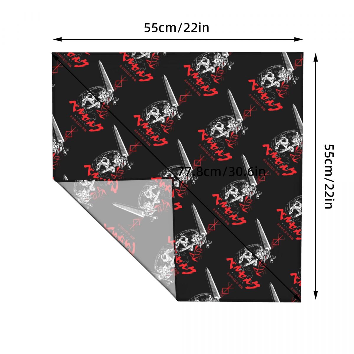 55CM B-Berserks Bandana 휴일 파티  - Accessories Brand For Women 리뷰 및 가격