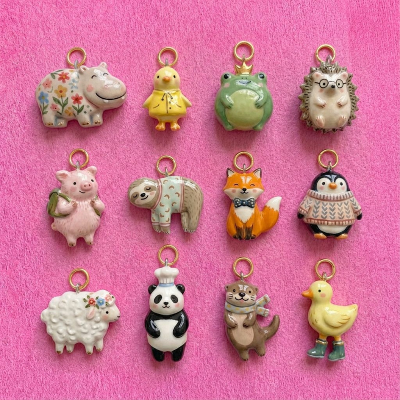 귀여운 동물 펜던트 하마 개구리 고슴도치 여우 참 장식 - Women Accessories Bracelet 리뷰 및 가격
