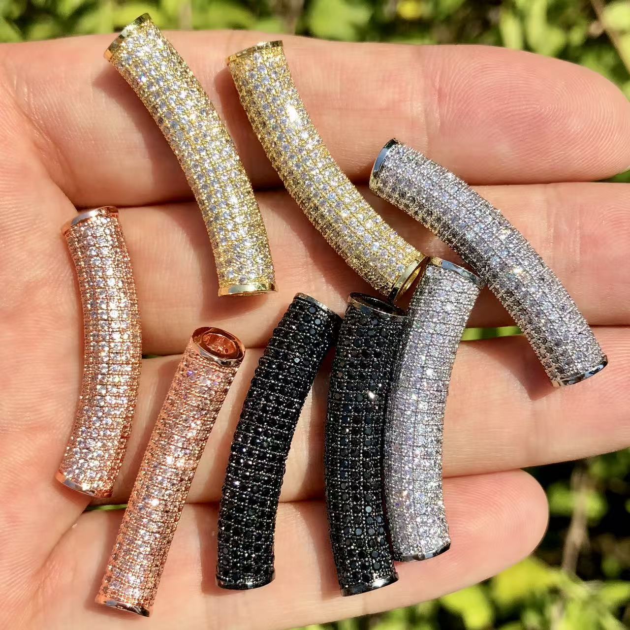 2개/세트 지르코니아 파베 롱 구리 바 골드 실버 도금 - Women Accessories Bracelet 리뷰 및 가격