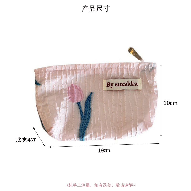 프랑스 양각 꽃 여행 화장품 보관 가방 지갑, 귀여운  - Women Accessories List 리뷰 및 가격