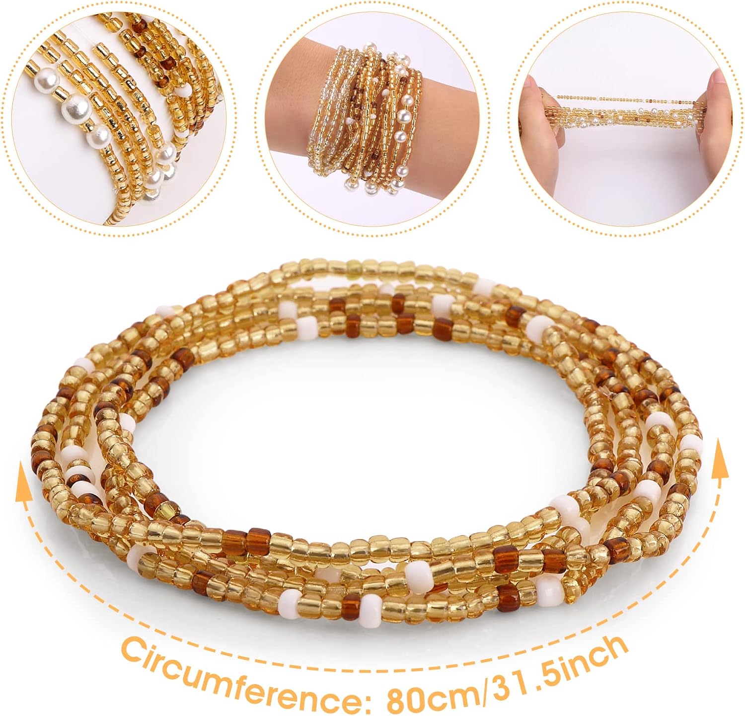 여성용 허리 비즈, 배꼽 비즈, 탄성 체인, 아프리카  - Women'S African Accessories 리뷰 및 가격