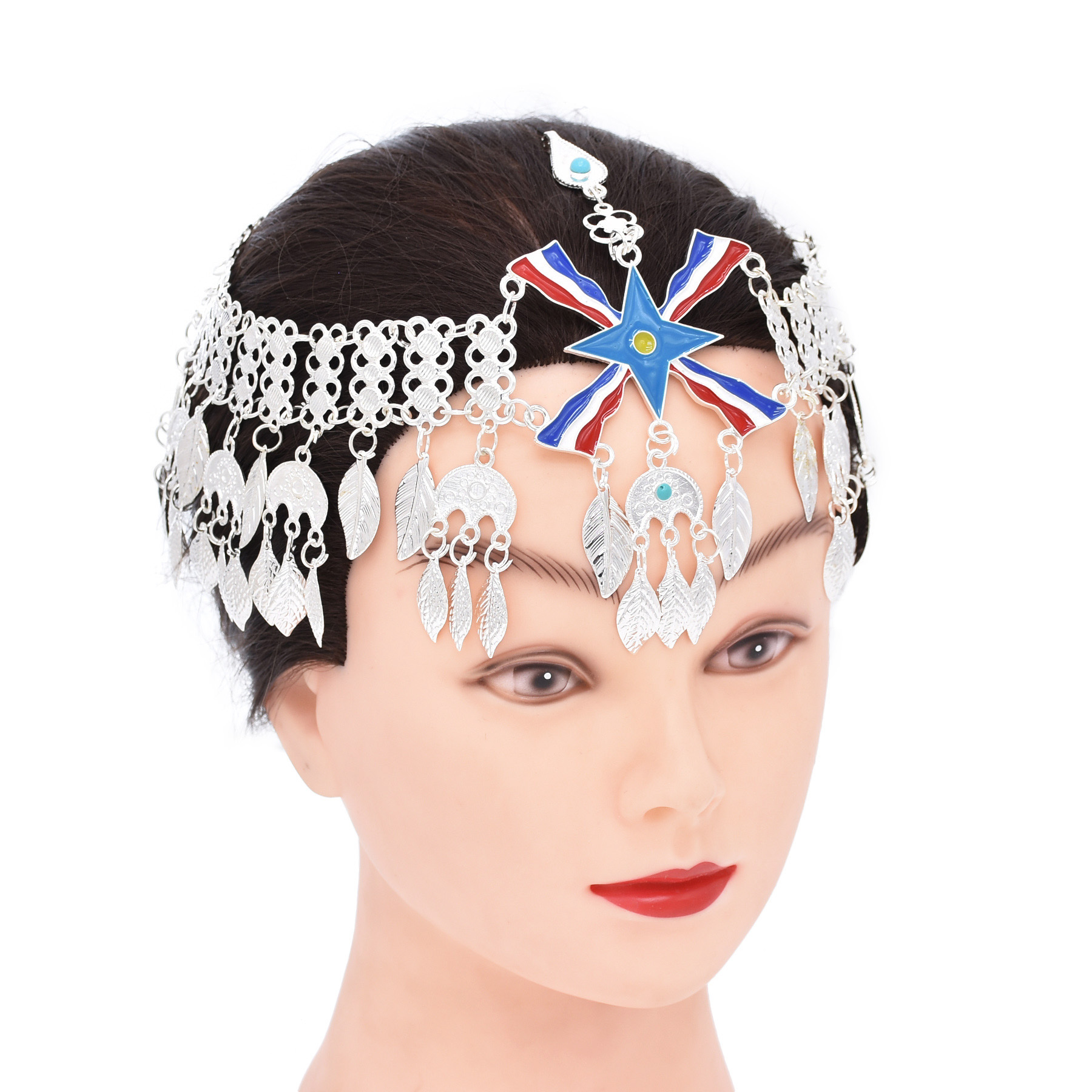 유행 에스닉 실버 도금 스타 플래그 헤어 액세서리, 여 - Women Accessories Pakistan 리뷰 및 가격
