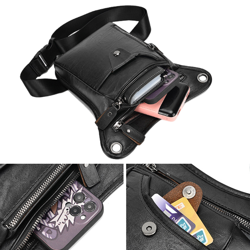 빈티지 PU 가죽 허리 팩 드롭 레그 백 남녀 방수 오 - Women Electronic Accessories 리뷰 및 가격