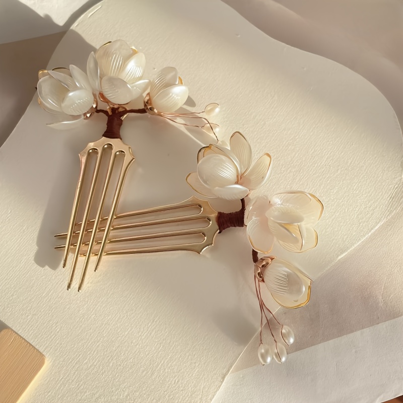 중국 스타일 쉘 목련꽃 헤어 빗 진주 태슬 장식 빈티지 - Women'S Accessories H&M 리뷰 및 가격